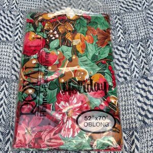 Vintage vinyl holidayTablecloth